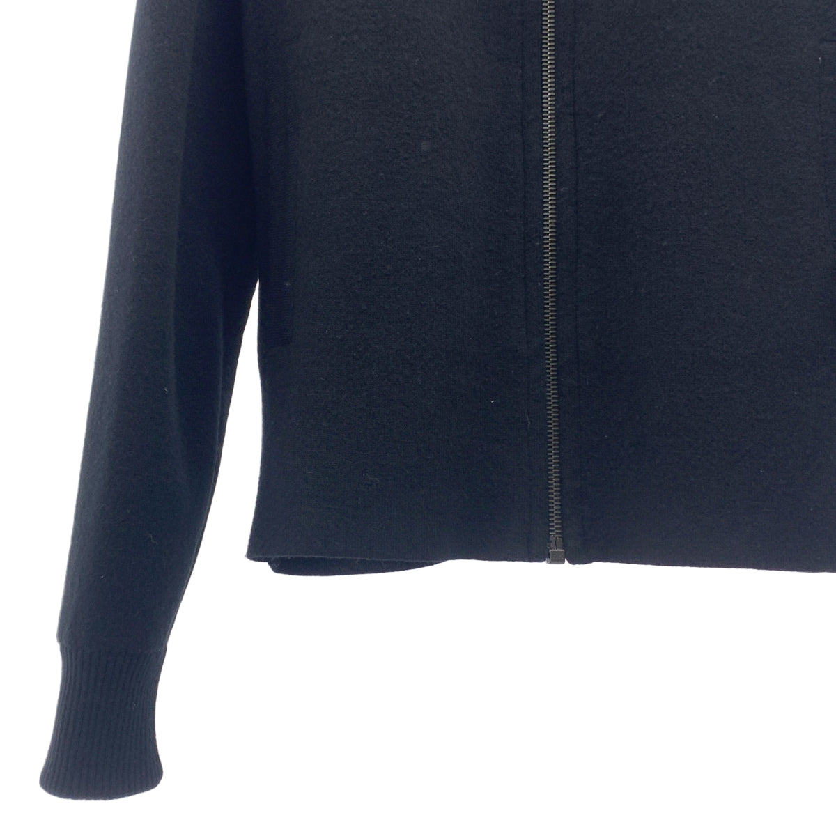 PRADA | 2017 秋冬 | 羊毛與羊絨雙面針織連帽衫 | 尺寸 44 | 黑色/灰色 | 男款