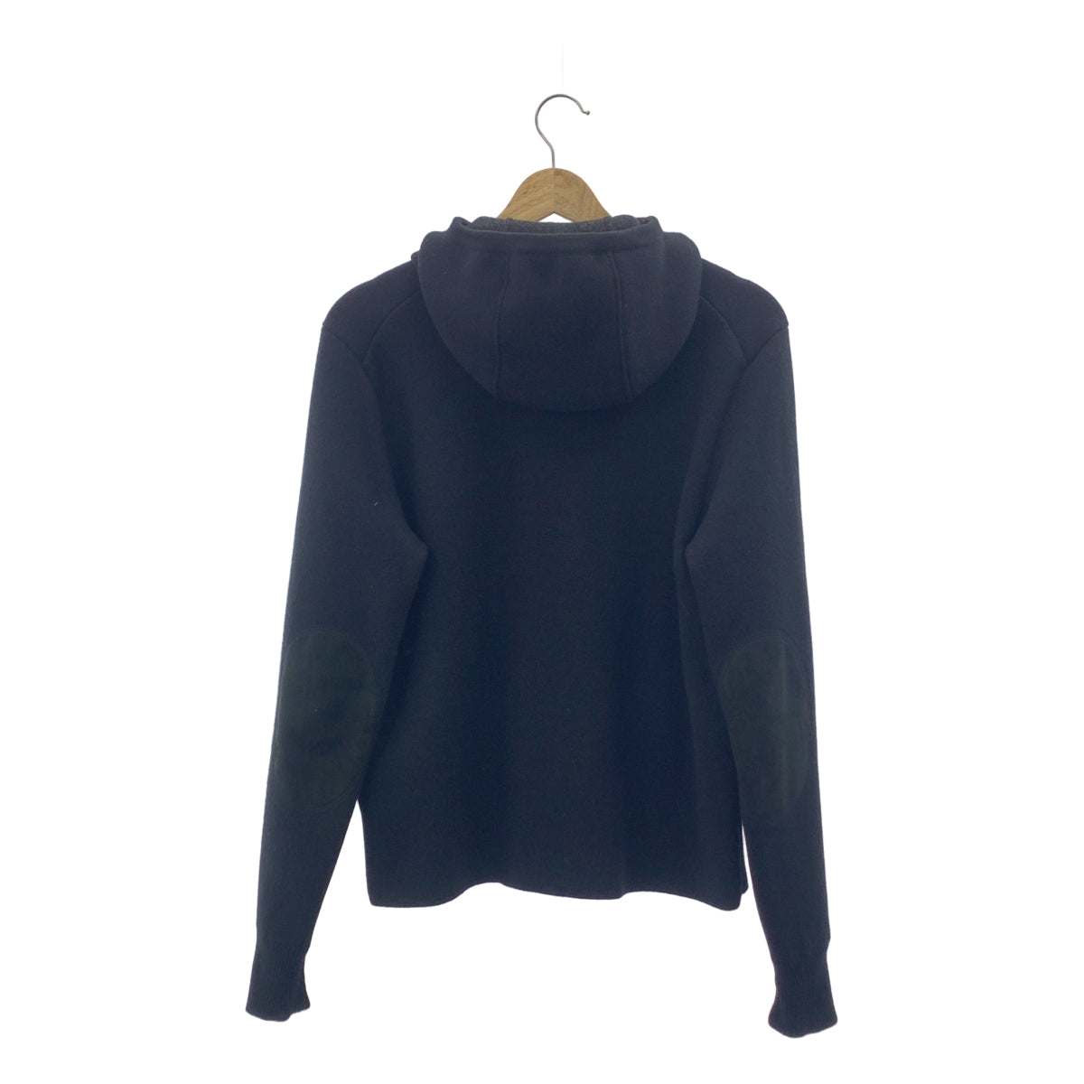 PRADA | 2017 秋冬 | 羊毛與羊絨雙面針織連帽衫 | 尺寸 44 | 黑色/灰色 | 男款