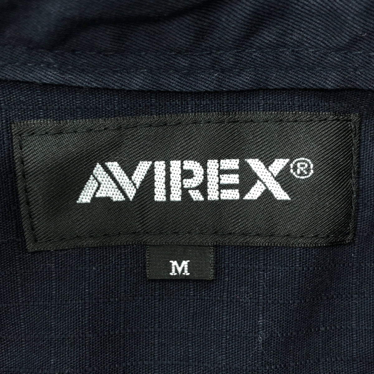 AVIREX / アヴィレックス | リップストップ切替 パッチワーク バンドカラー シャツ | M | ダークネイビー | メンズ