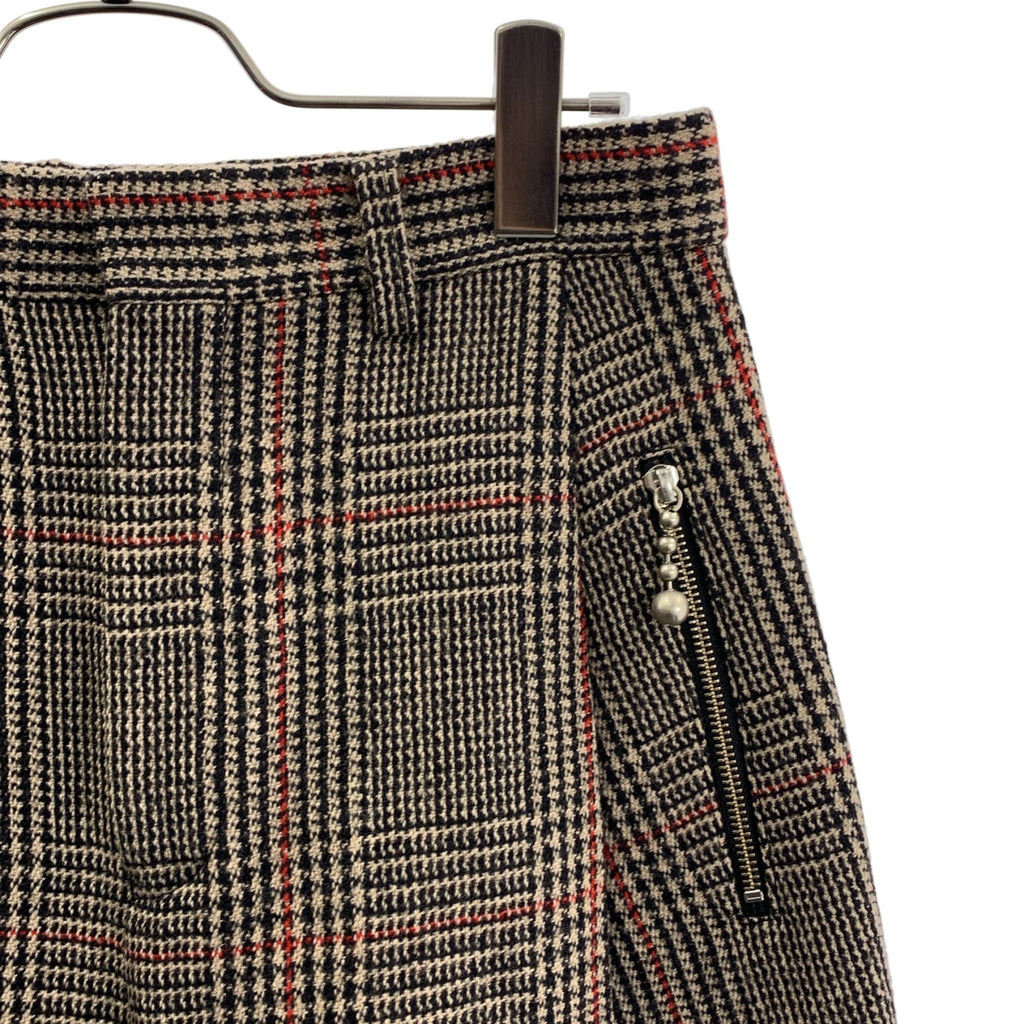 beautiful people / ビューティフルピープル | broken twill check tapered pants / ウール ジップスリット テーパード パンツ | 38 | レディース