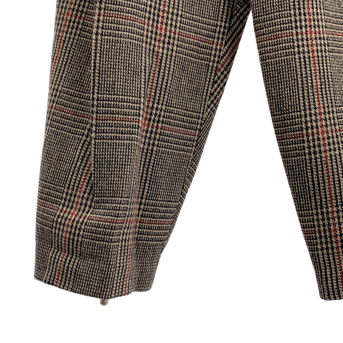 beautiful people / ビューティフルピープル | broken twill check tapered pants / ウール ジップスリット テーパード パンツ | 38 | レディース