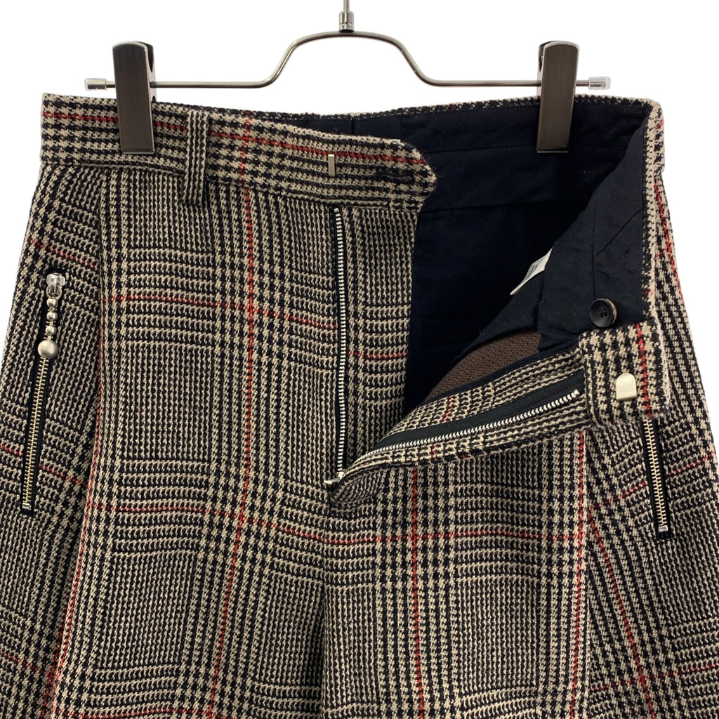 beautiful people / ビューティフルピープル | broken twill check tapered pants / ウール ジップスリット テーパード パンツ | 38 | レディース