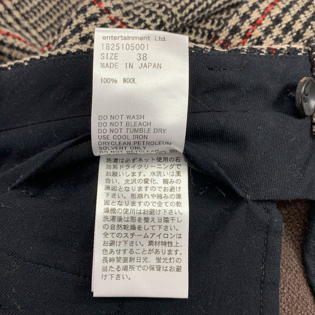 beautiful people / ビューティフルピープル | broken twill check tapered pants / ウール ジップスリット テーパード パンツ | 38 | レディース