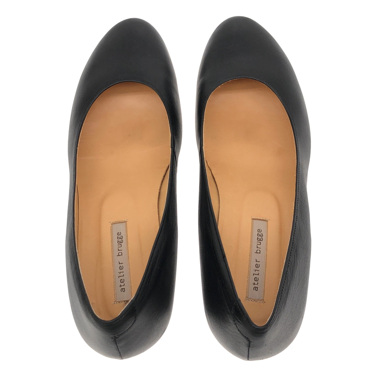 [狀況極佳] ATELIER BRUGGE | 皮革坡跟高跟鞋 | 尺寸 24 | 黑色 | 女款
