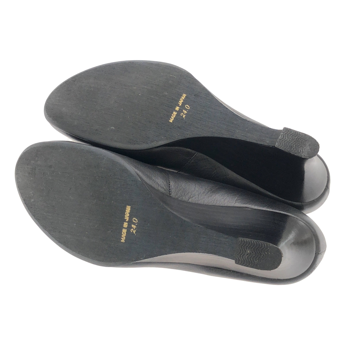 [狀況極佳] ATELIER BRUGGE | 皮革坡跟高跟鞋 | 尺寸 24 | 黑色 | 女款