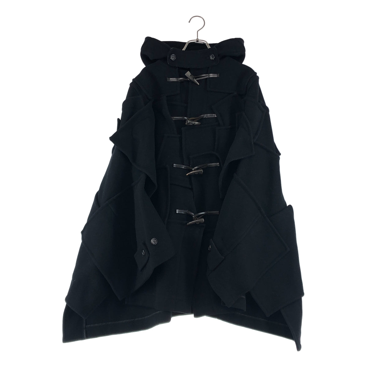 JUNYA WATANABE COMME des GARCONS / ジュンヤワタナベ | 2014AW | ウール 変形 パッチワーク ポンチョ ダッフルコート フーディ | M | レディース