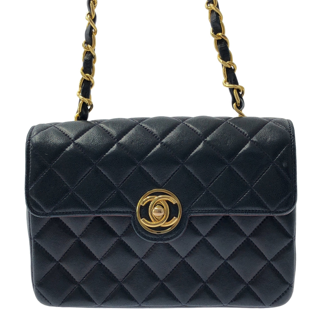 CHANEL / シャネル | シングルフラップ ミニマトラッセ ラムスキン ショルダーバッグ | ネイビー/ボルドー | レディース