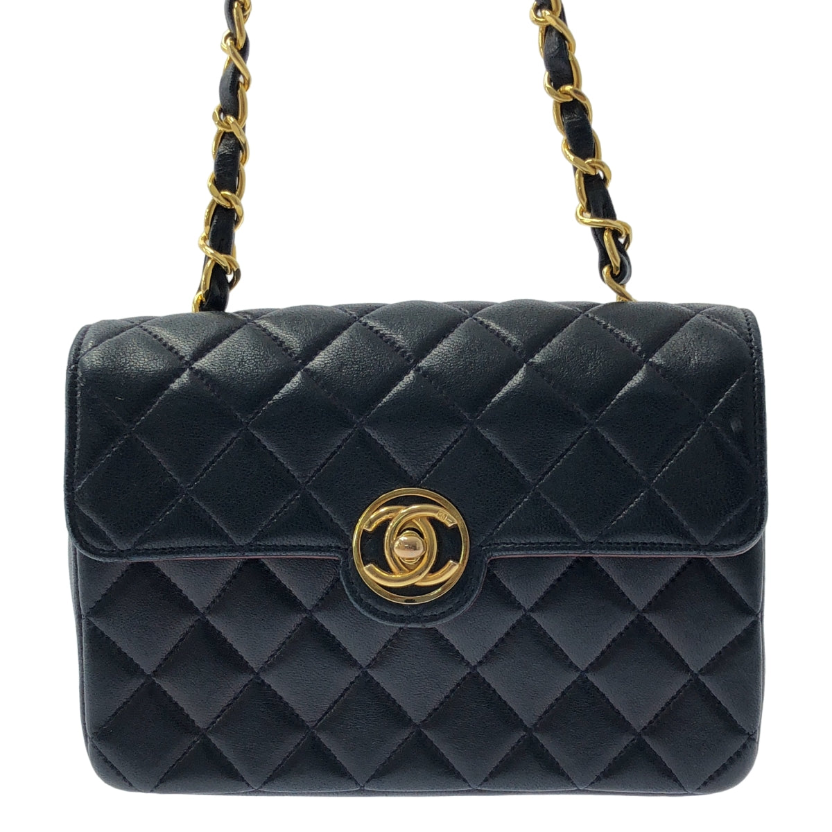 CHANEL / シャネル | シングルフラップ ミニマトラッセ ラムスキン ショルダーバッグ | ネイビー/ボルドー | レディース