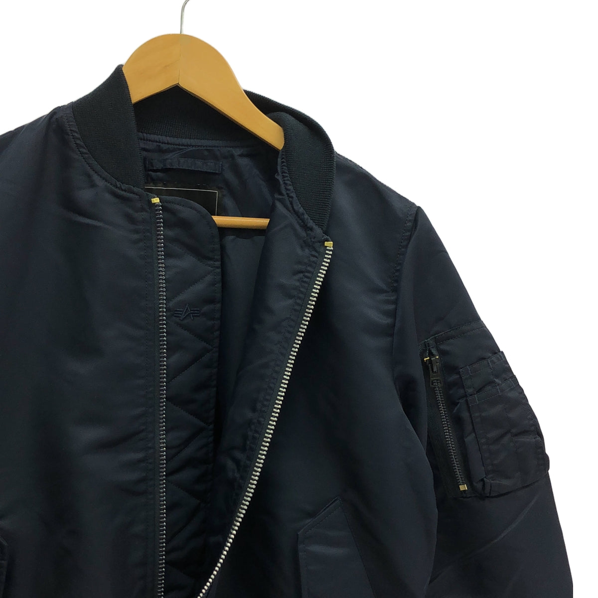 【美品】  ALPHA INDUSTRIES / アルファインダストリーズ | L-2B フライトナイロンジャケット | S | ネイビー | メンズ