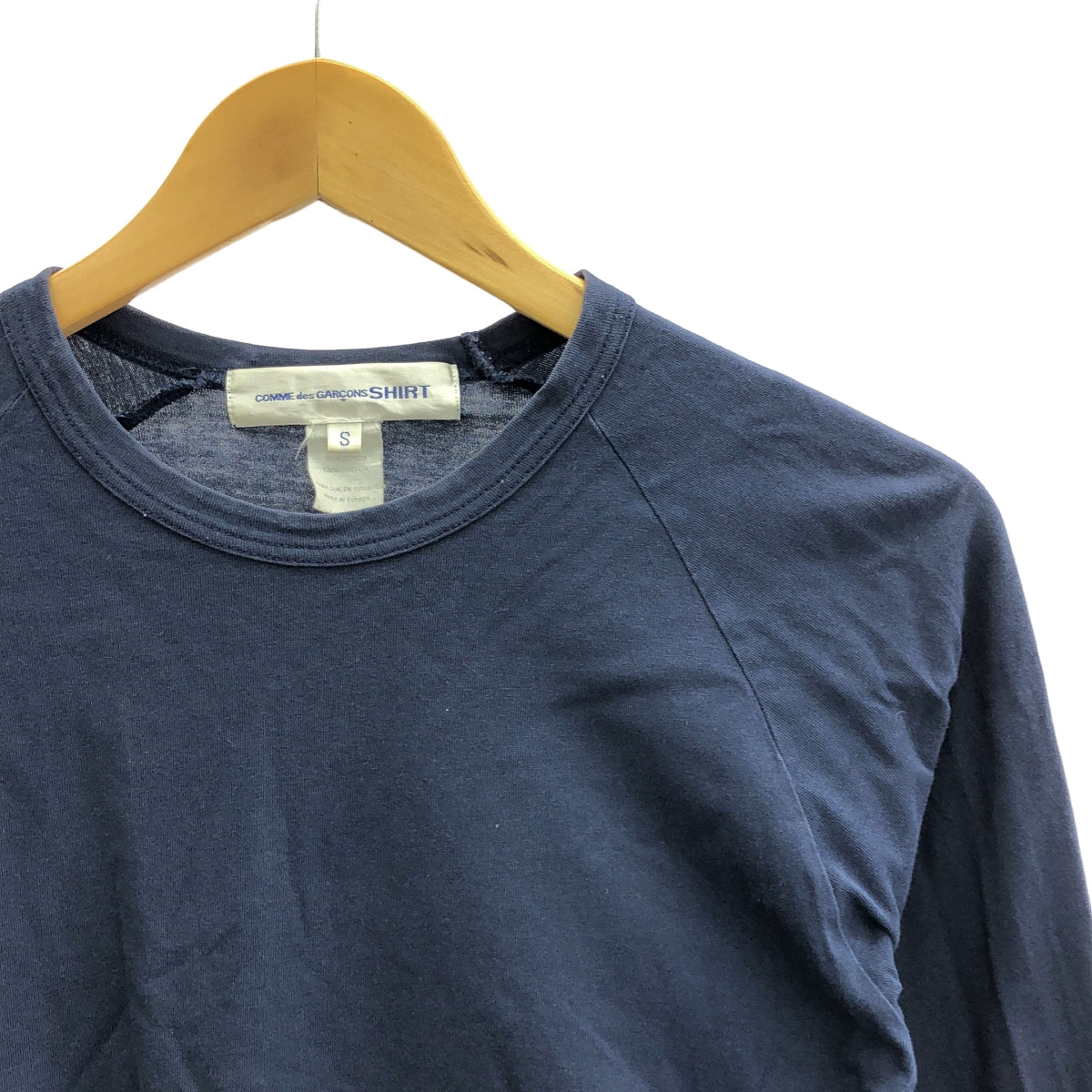 COMME des GARCONS 襯衫 |棉質插肩袖剪裁與縫紉 | S |海軍 |男士