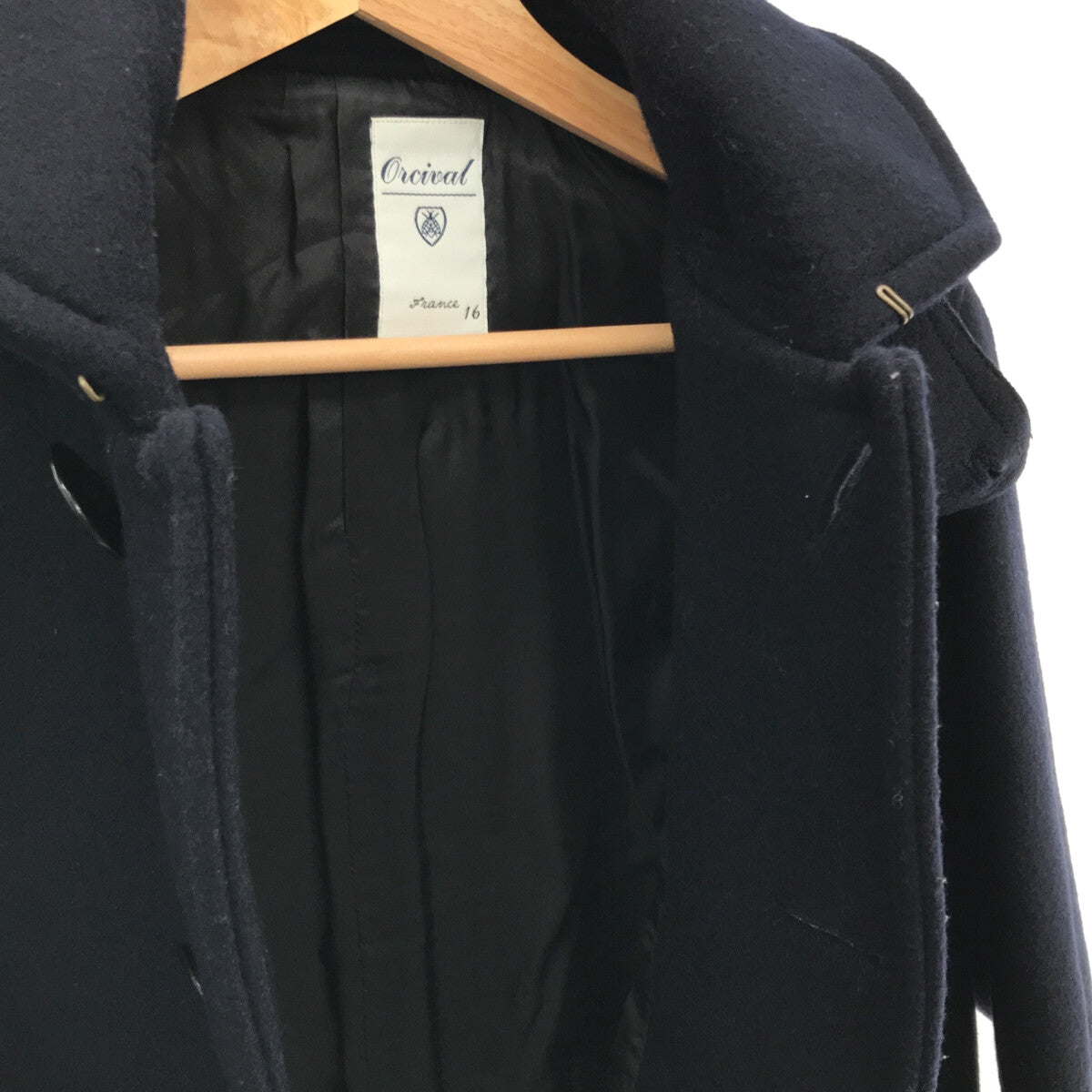 ORCIVAL / Orchival | Wool Melton 2WAY Hooded Half Coat | 16 | Navy | Women's