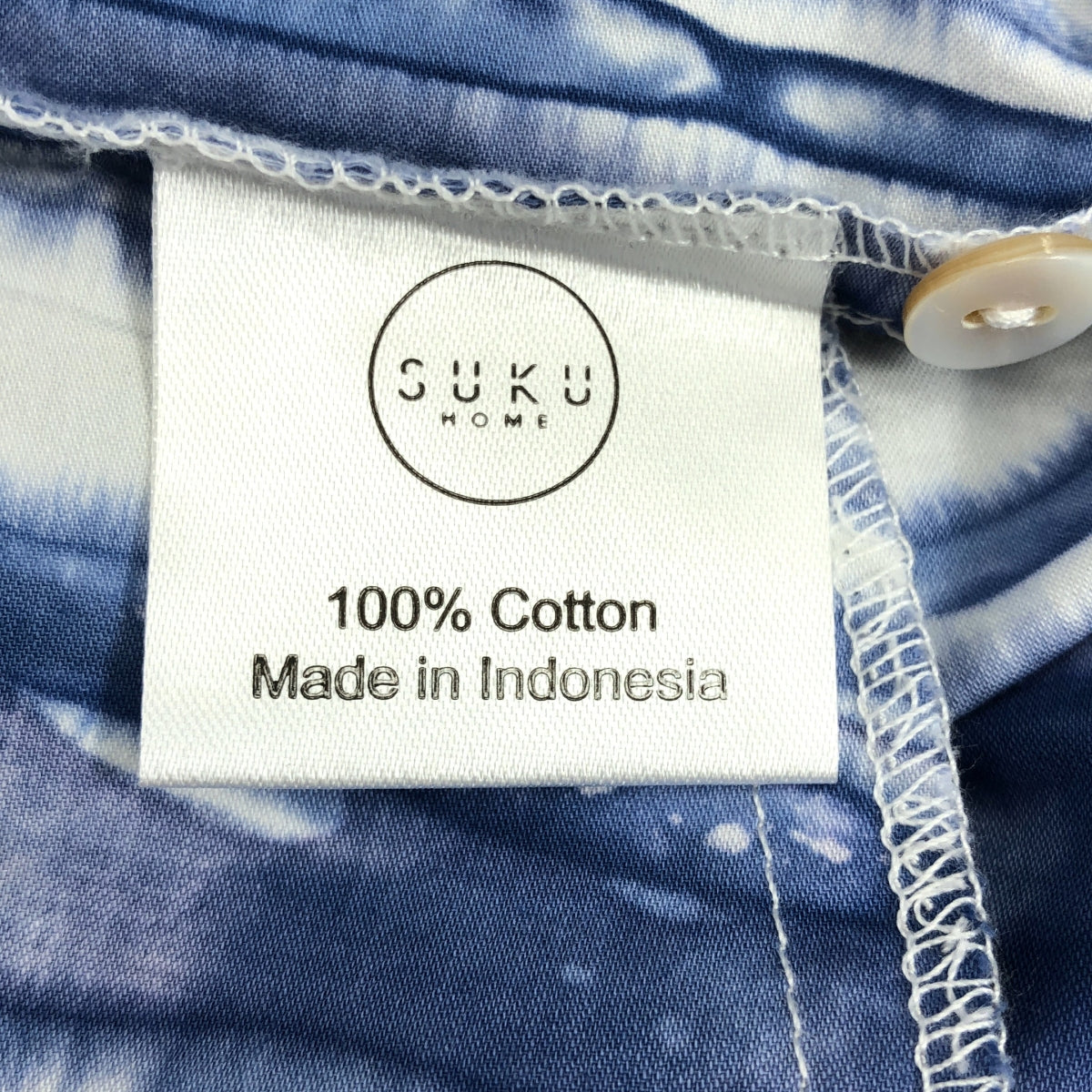 SUKU HOME / スクホーム | コットン マーブルプリント シャツワンピース | S | ブルー/ホワイト | レディース