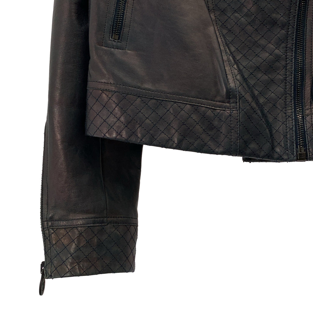 CHANEL / 샤넬 | 코코마크 가죽 더블 라이더스 재킷 | 34 | 여성