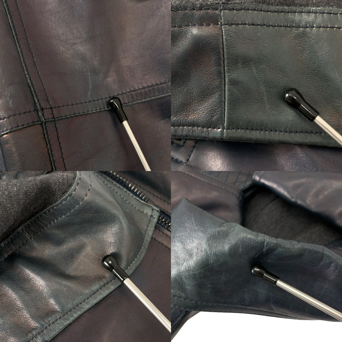 CHANEL / 샤넬 | 코코마크 가죽 더블 라이더스 재킷 | 34 | 여성