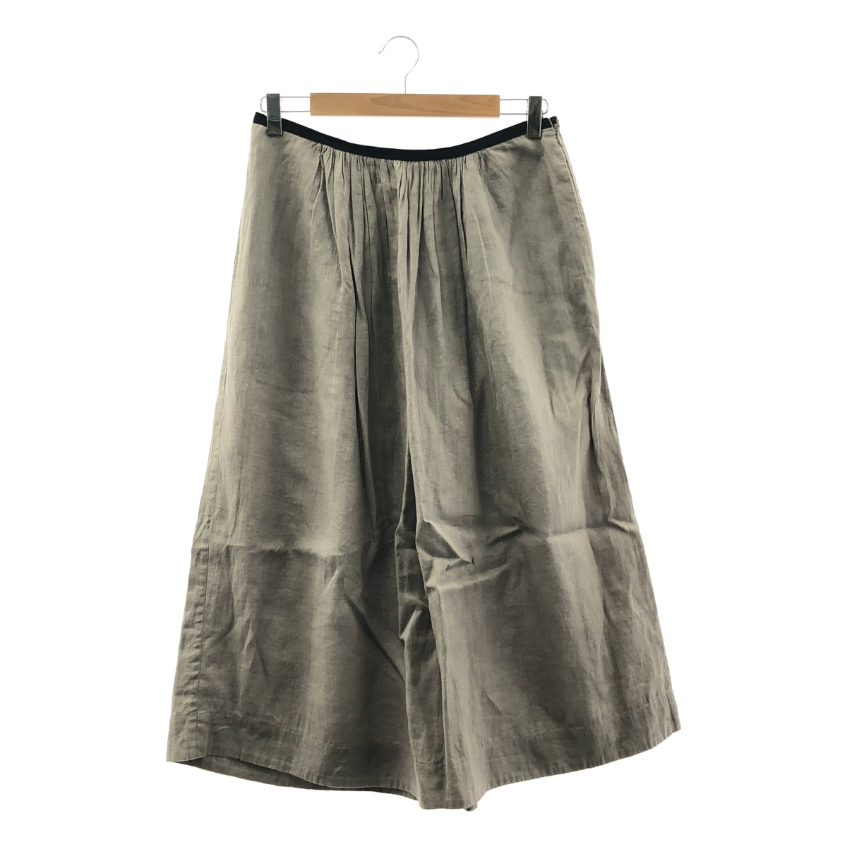 瑪格麗特豪厄爾 | 亞麻褶皺側拉鍊半身裙 | 2 碼 | 灰色 | 女款