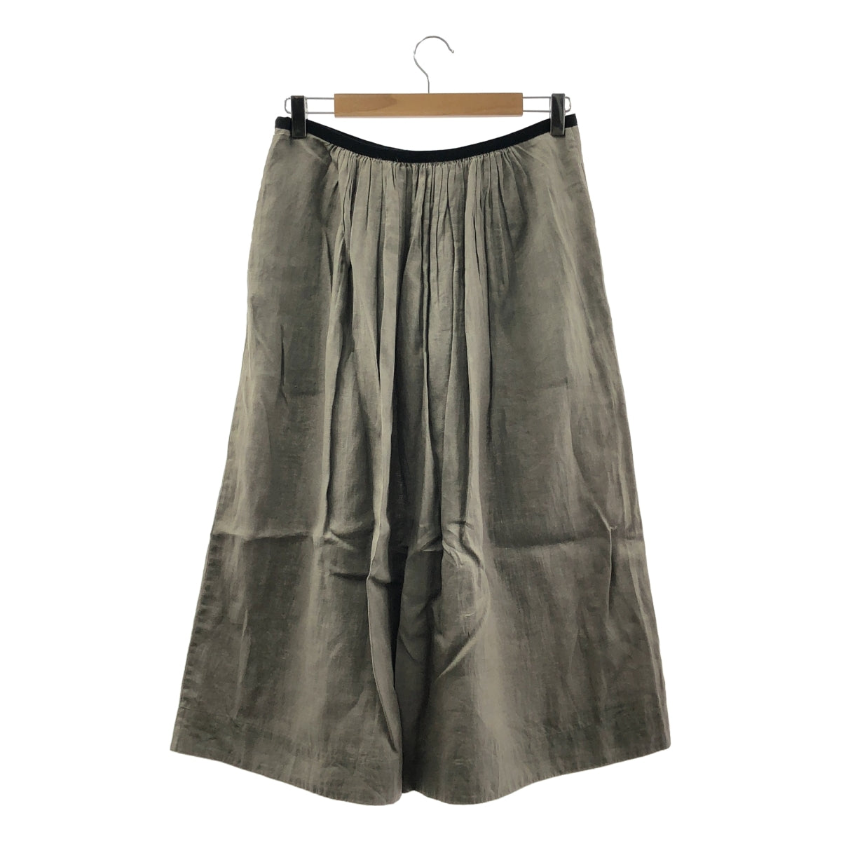 瑪格麗特豪厄爾 | 亞麻褶皺側拉鍊半身裙 | 2 碼 | 灰色 | 女款