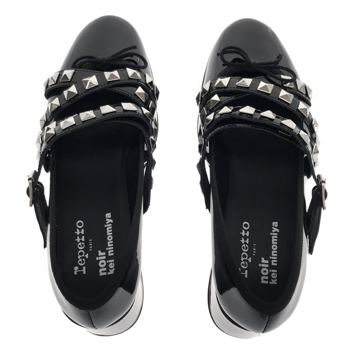 noir kei ninomiya / 느와르 케이니노미야 | 2023AW | × Repetto 레펫 별주 에나멜 가죽 스터드 벨트 웨지 구두 신발 | 38 |