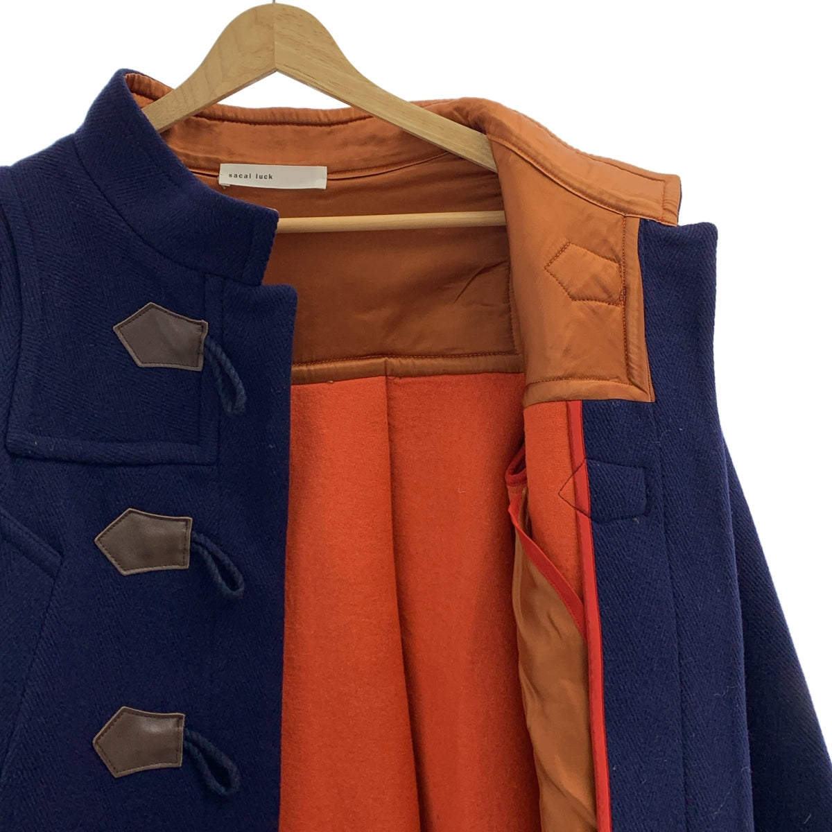 sacai luck / サカイラック | ウール スタンドカラー ダッフルコート | 2 | ネイビー | レディース