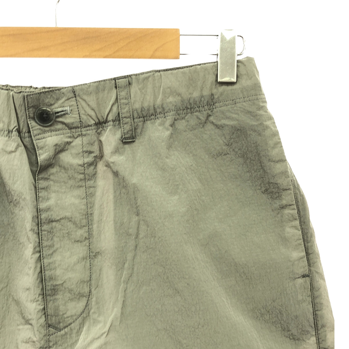 【美品】  URU / ウル | 2023SS | WATER REPELLENT NYLON - SNOW PANTS / ナイロン ドローストリング パンツ | 2 | ライトグレー | メンズ