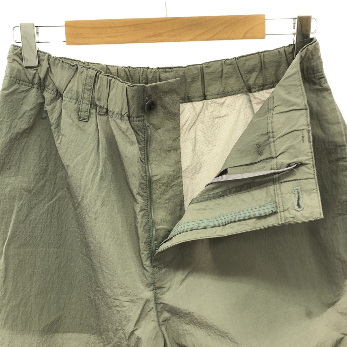 【美品】  URU / ウル | 2023SS | WATER REPELLENT NYLON - SNOW PANTS / ナイロン ドローストリング パンツ | 2 | ライトグレー | メンズ