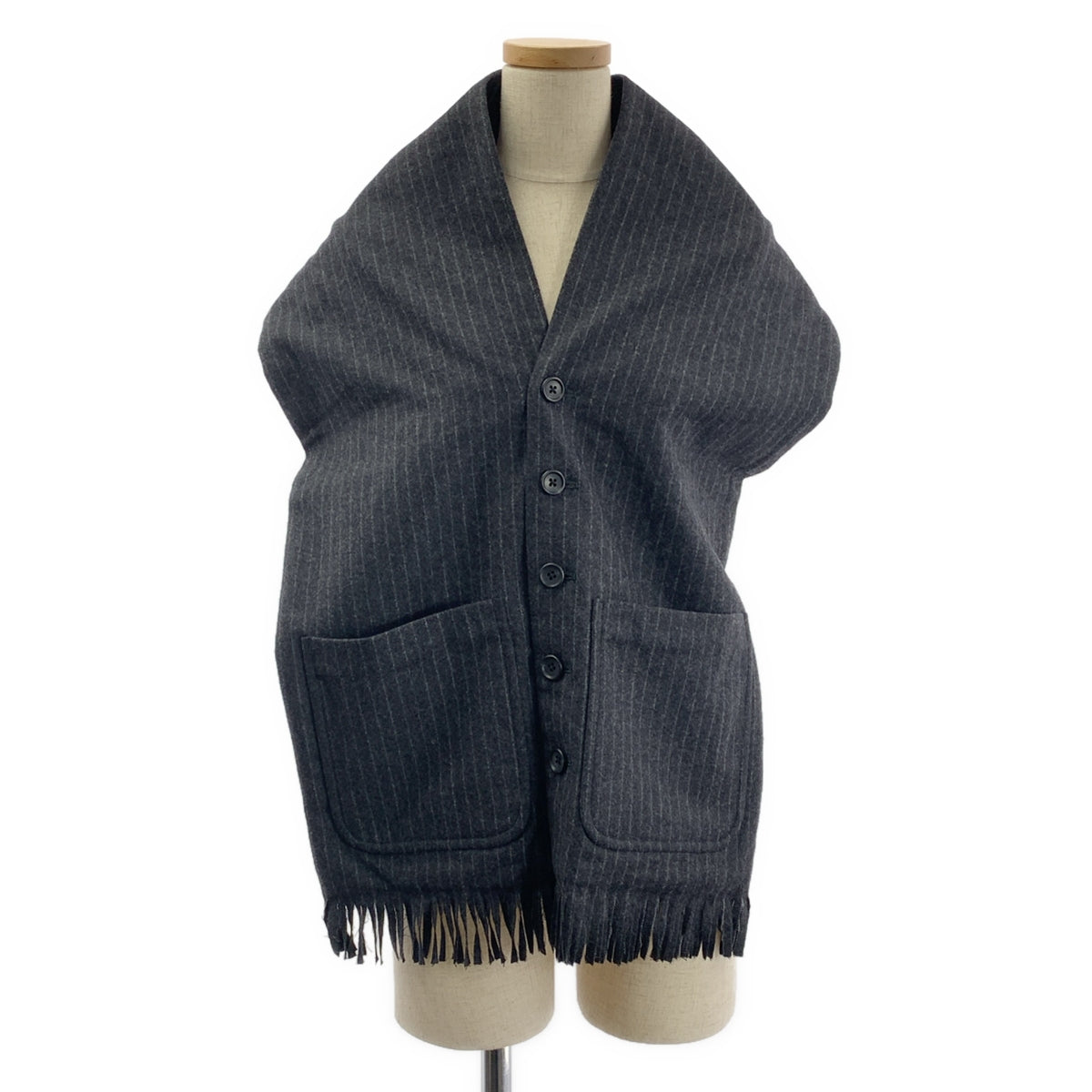 RAINMAKER / 레인 메이커 | 2Way 울 스트라이프 프린지 스톨 베스트 |