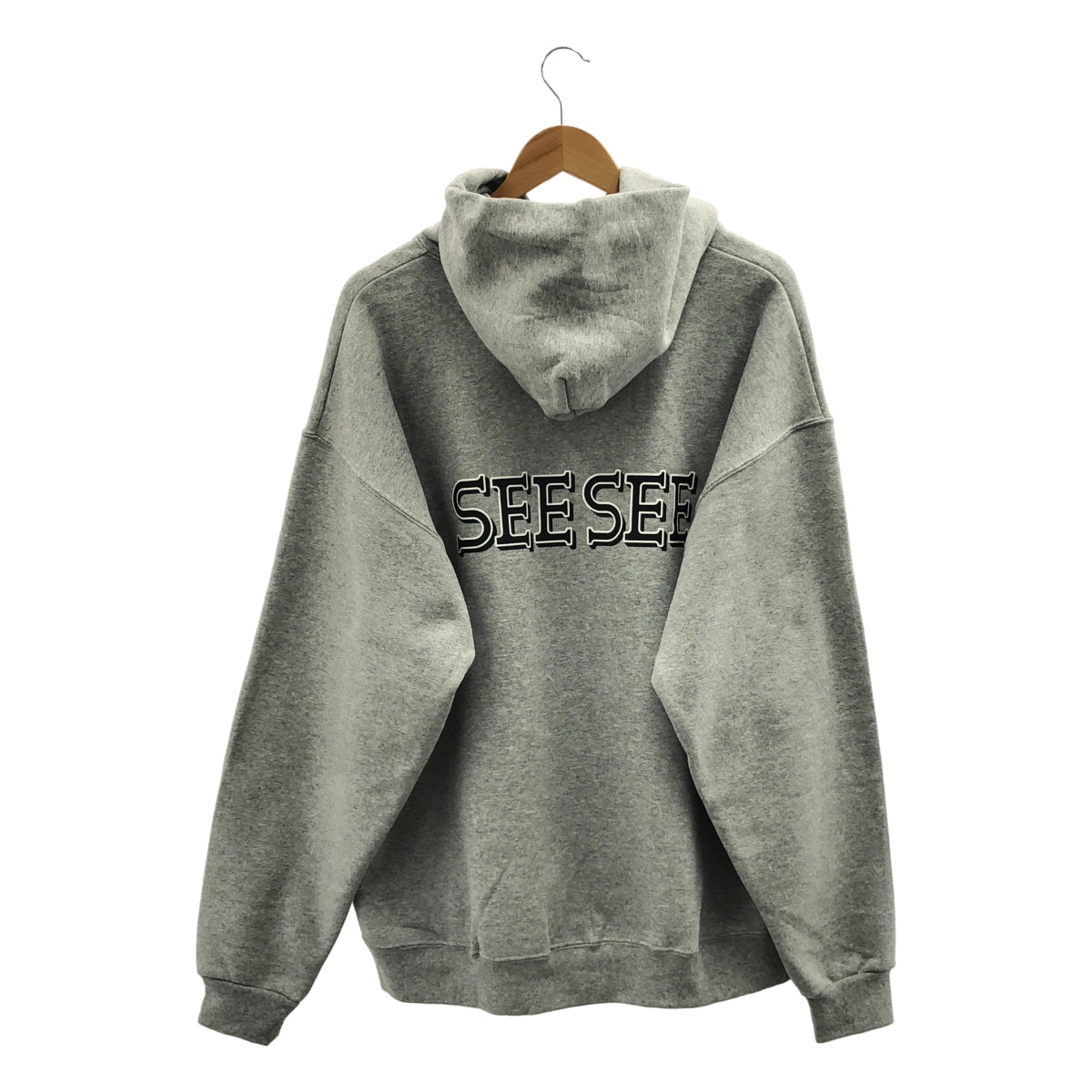 【成色極佳】SEE SEE / CC | 純棉印花連帽衫 | XL | 灰色 | 男款