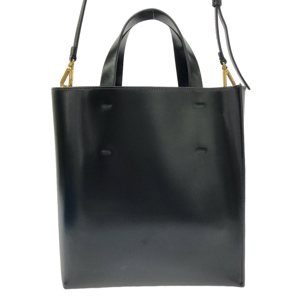 MARNI / 마르니 | MUSEO BAG SMALL 뮤제오 스몰 2Way 가죽 토트 백 | 블랙 | 여성