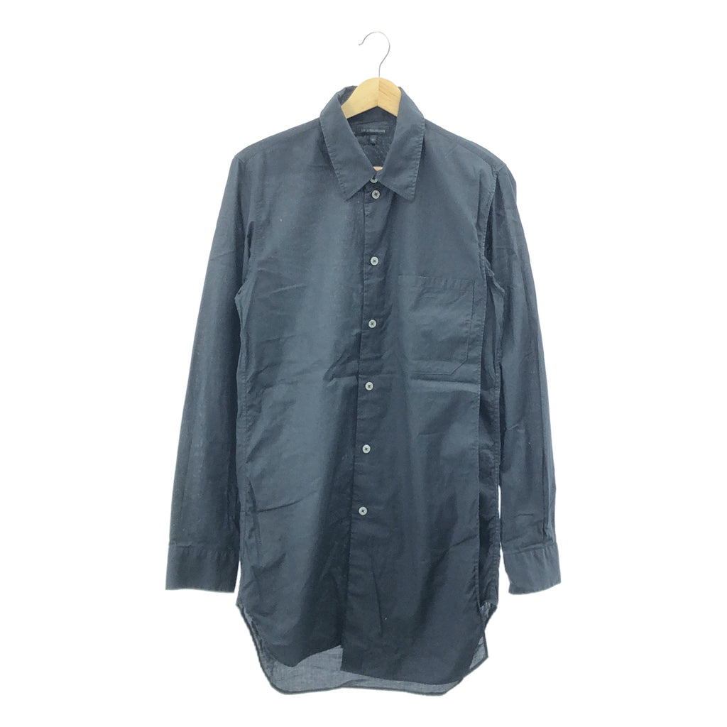 ANN DEMEULEMEESTER / アンドゥムルメステール | フロントレイヤード コットン ロング シャツ | XS | ブラック | メンズ
