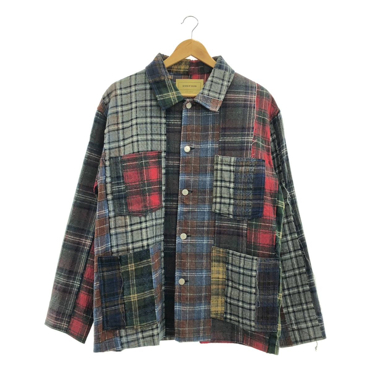 SEVEN BY SEVEN | 棉質法蘭絨拼布襯衫外套 | M碼 | 男款