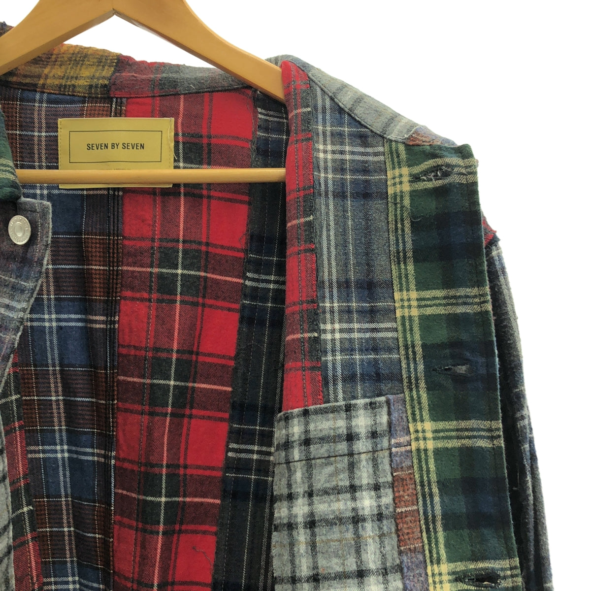 SEVEN BY SEVEN | 棉質法蘭絨拼布襯衫外套 | M碼 | 男款