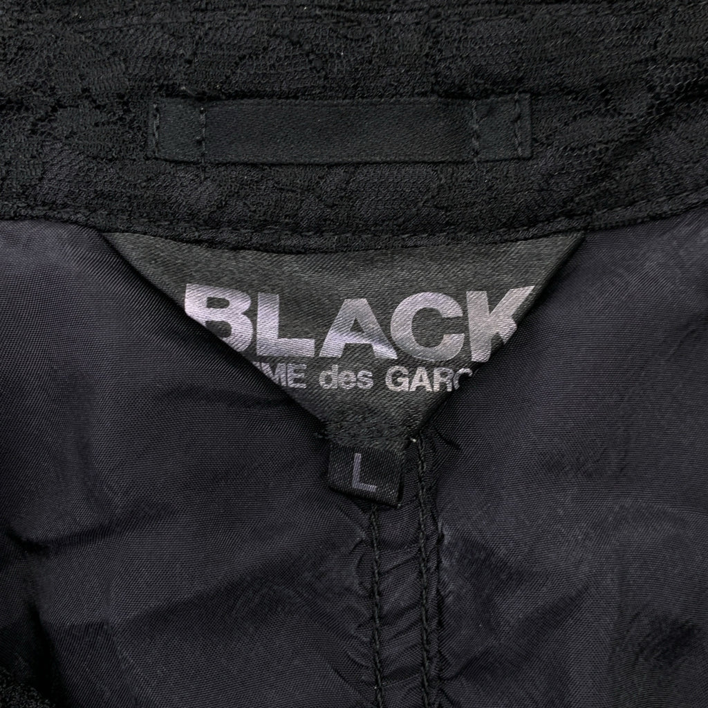 BLACK COMME des GARCONS / 블랙 콤 데 갤슨 | 2013SS | 폴리 에스테르 제품 가공 변형 레이스 싱글 브레스트 롱 재킷 / 안감 포함 | L | 남성