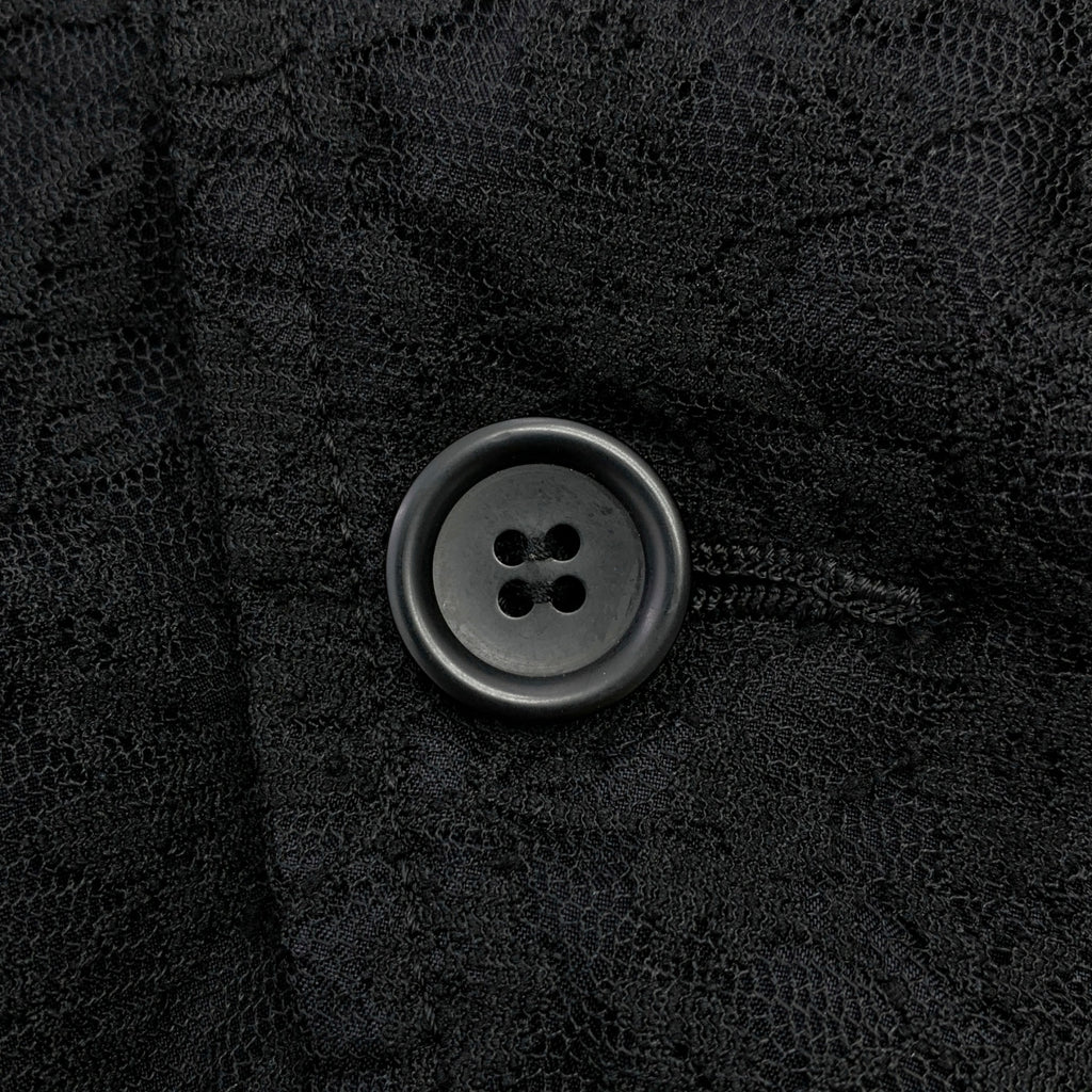 BLACK COMME des GARCONS / 블랙 콤 데 갤슨 | 2013SS | 폴리 에스테르 제품 가공 변형 레이스 싱글 브레스트 롱 재킷 / 안감 포함 | L | 남성