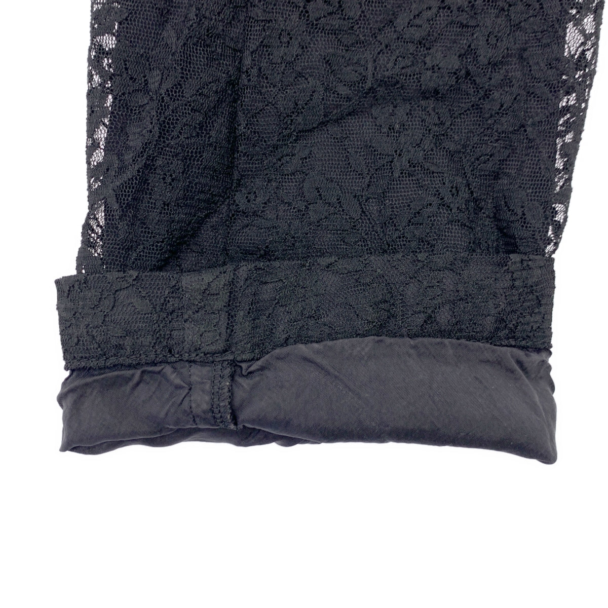 【美品】  BLACK COMME des GARCONS / ブラックコムデギャルソン | 2013SS | ポリエステル 製品加工 変形 レース シングルブレスト ロング ジャケット / 裏地付き | L | ブラック | メンズ