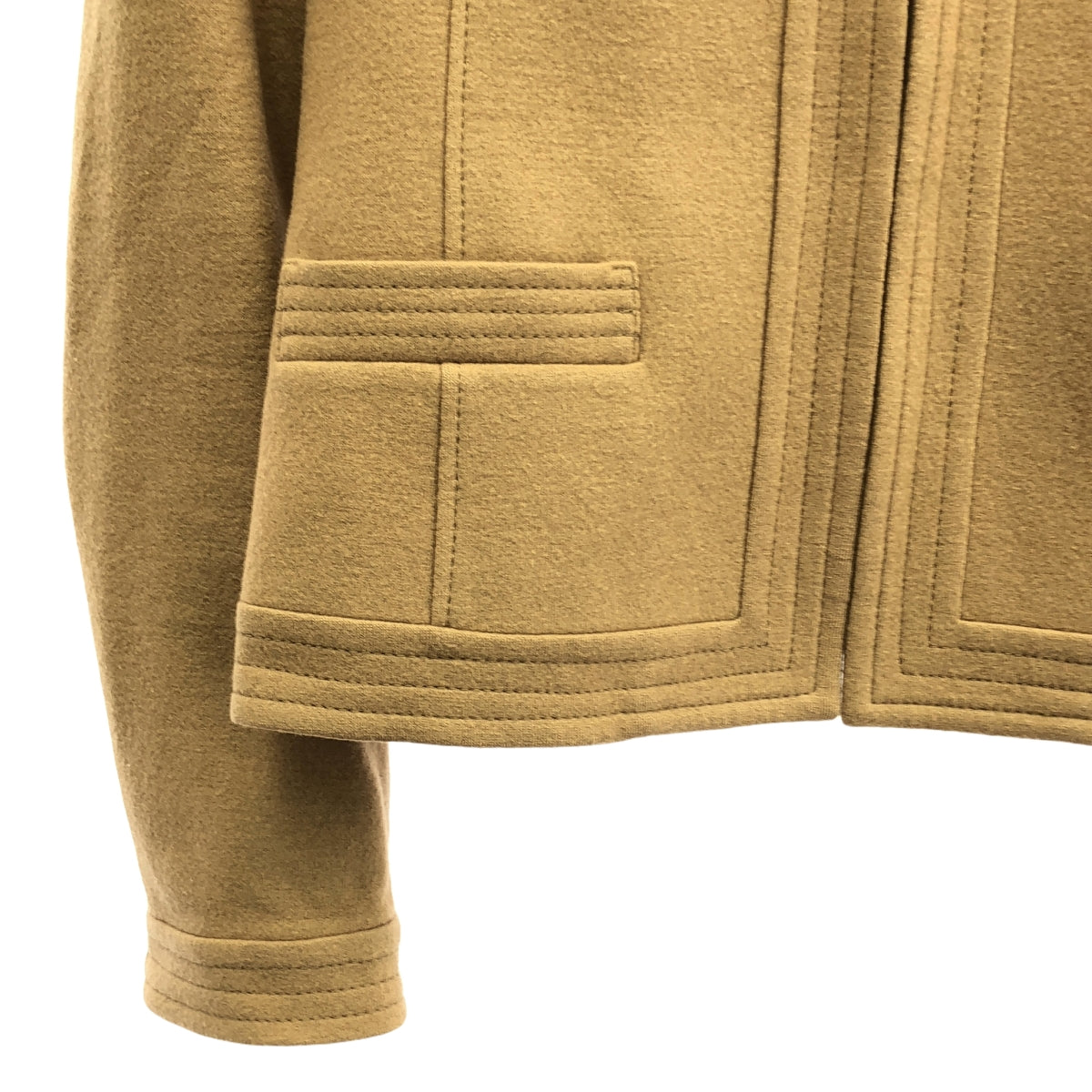 UNITED ARROWS / ユナイテッドアローズ | ノーカラー ウール フック ジャケット | 40 | ベージュ | レディース