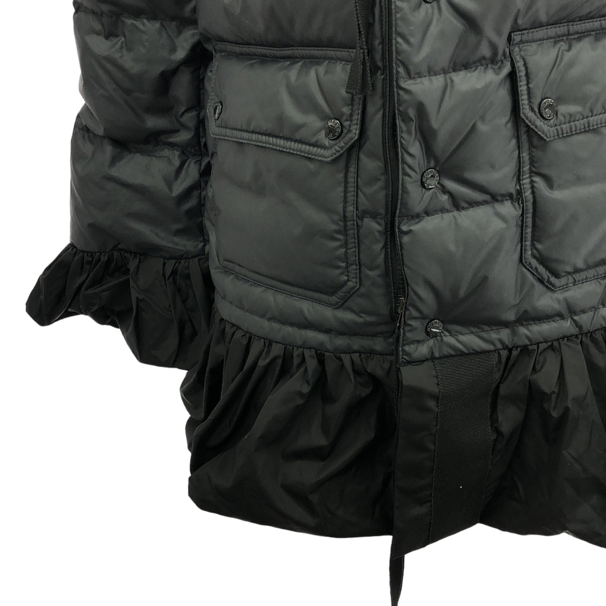 MONCLER / モンクレール | ×SACAI SERI GIUBBOTTO サカイ フリル ダウンジャケット | 00 | ネイビー / ブラック | レディース