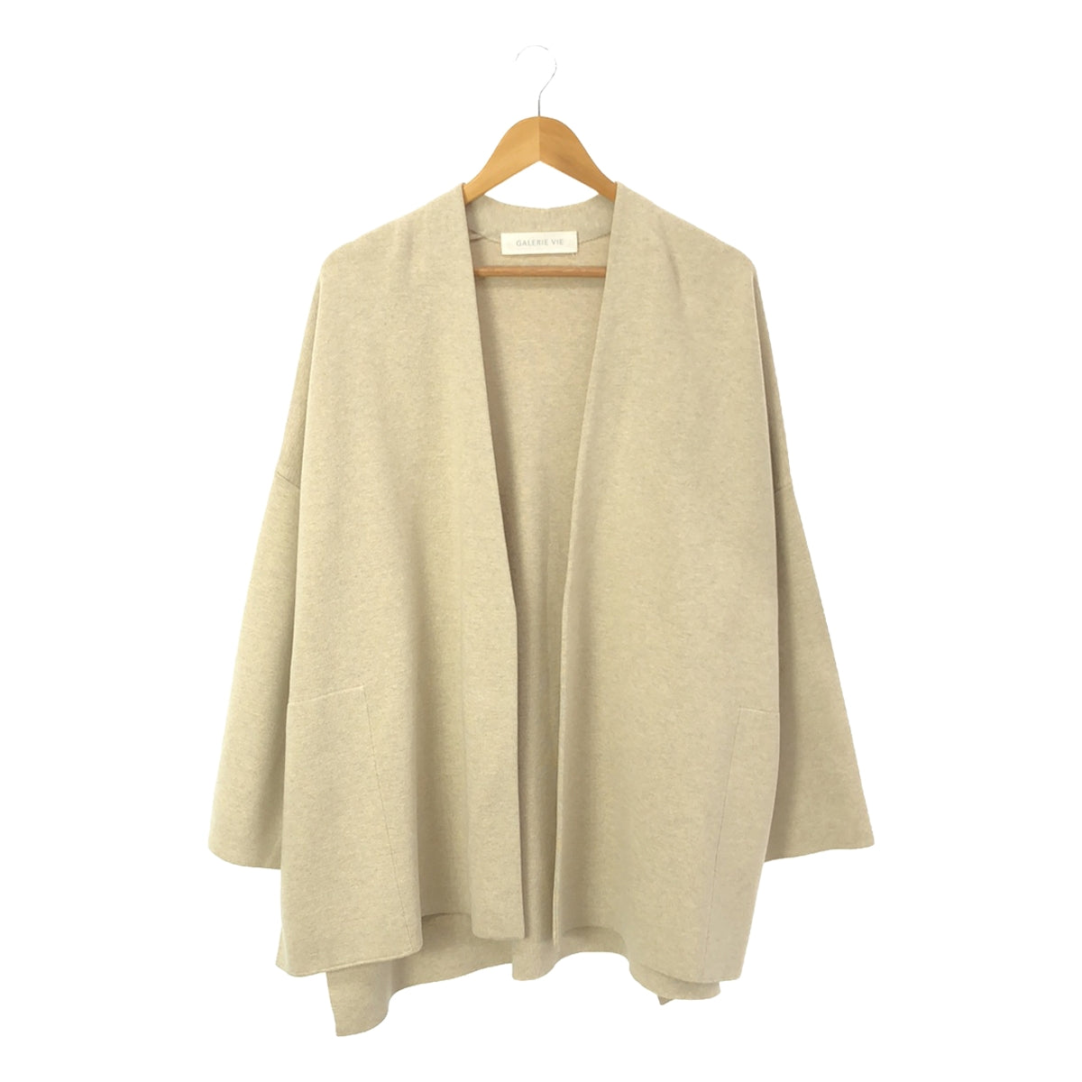 GALERIE VIE | Cotton silk collarless coat | 36 | Beige | Women's