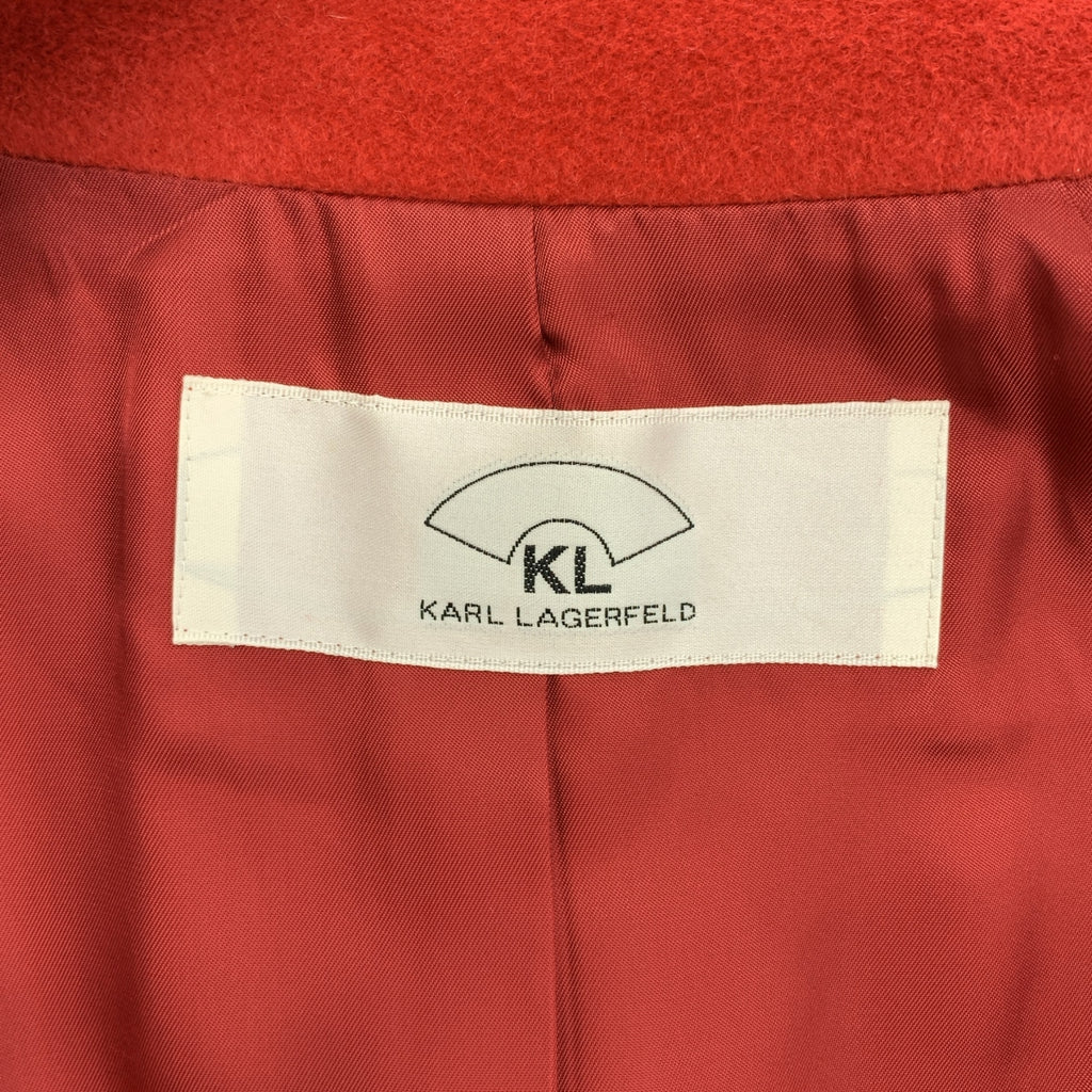 卡爾拉格斐 | 安哥拉羊毛插肩袖長版大衣 | 尺寸 38 | 女款