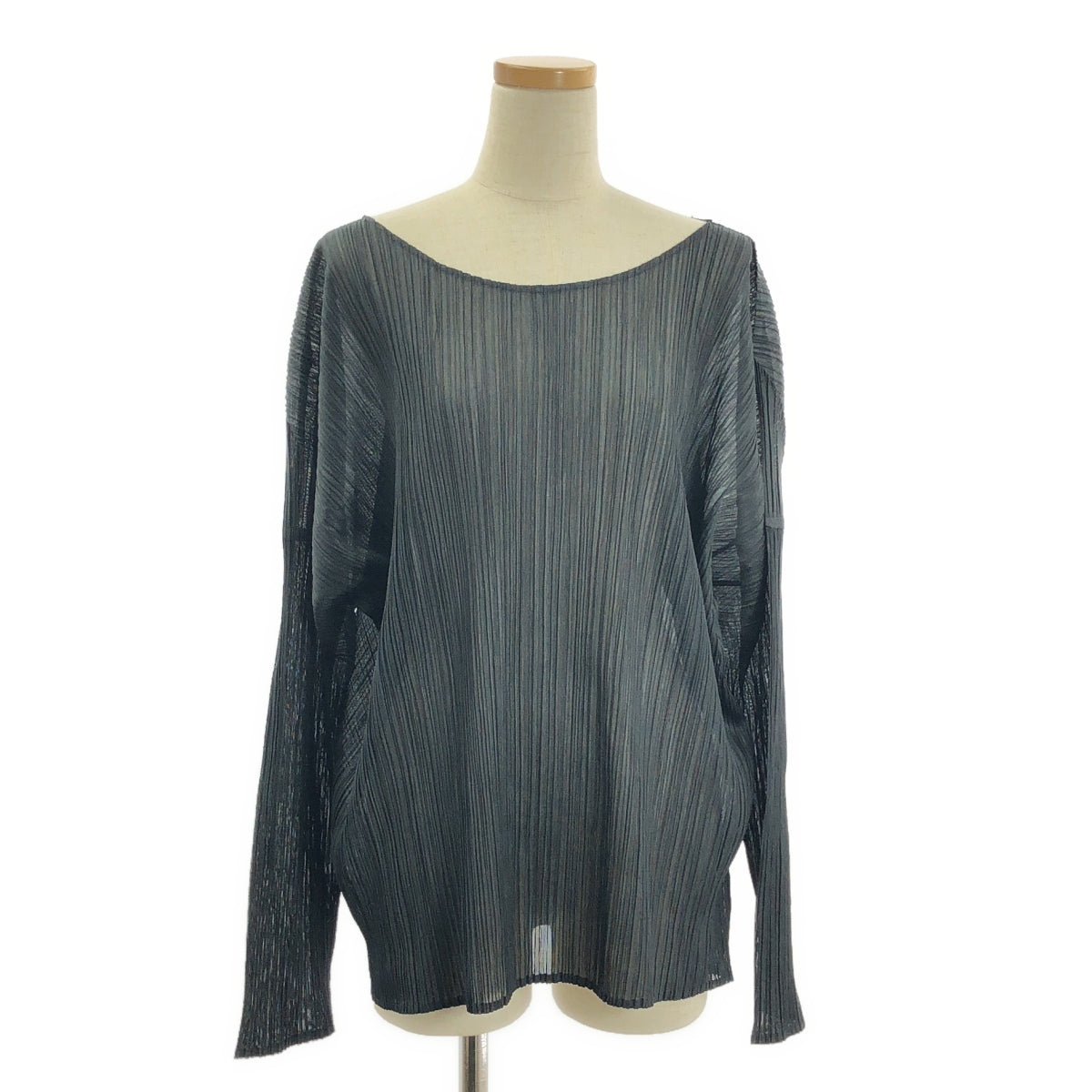 ISSEY MIYAKE / イッセイミヤケ | プリーツ プルオーバー | L | ブラック | レディース