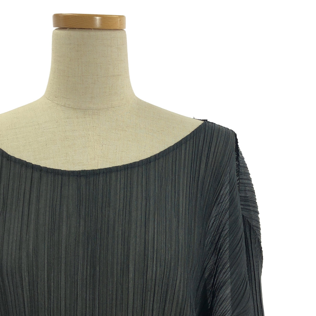 ISSEY MIYAKE / イッセイミヤケ | プリーツ プルオーバー | L | ブラック | レディース