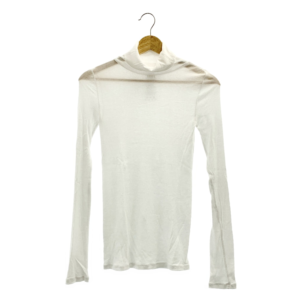 方格紙圖案 | 棉質羅紋高領長袖上衣 | F 碼 | 女款