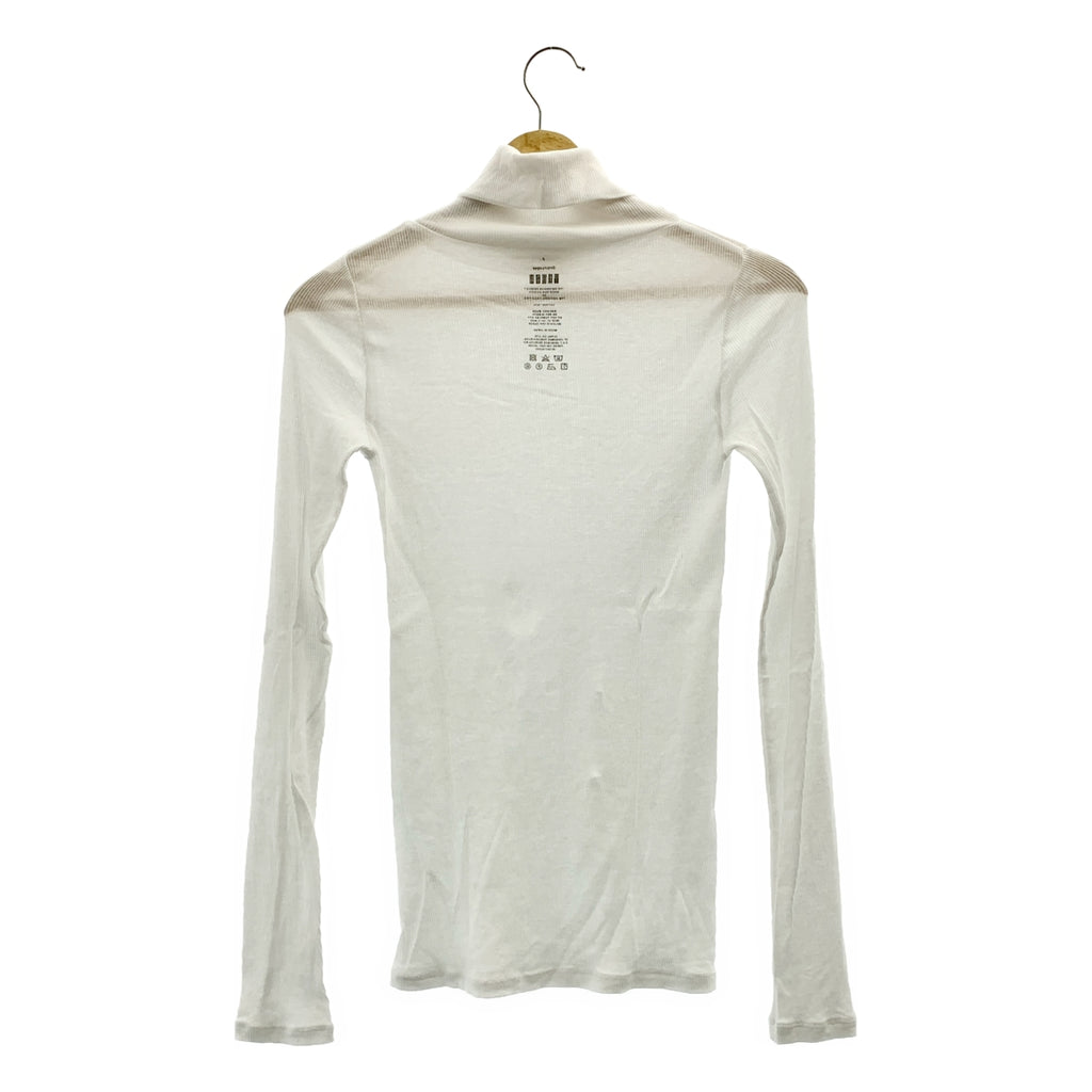 方格紙圖案 | 棉質羅紋高領長袖上衣 | F 碼 | 女款