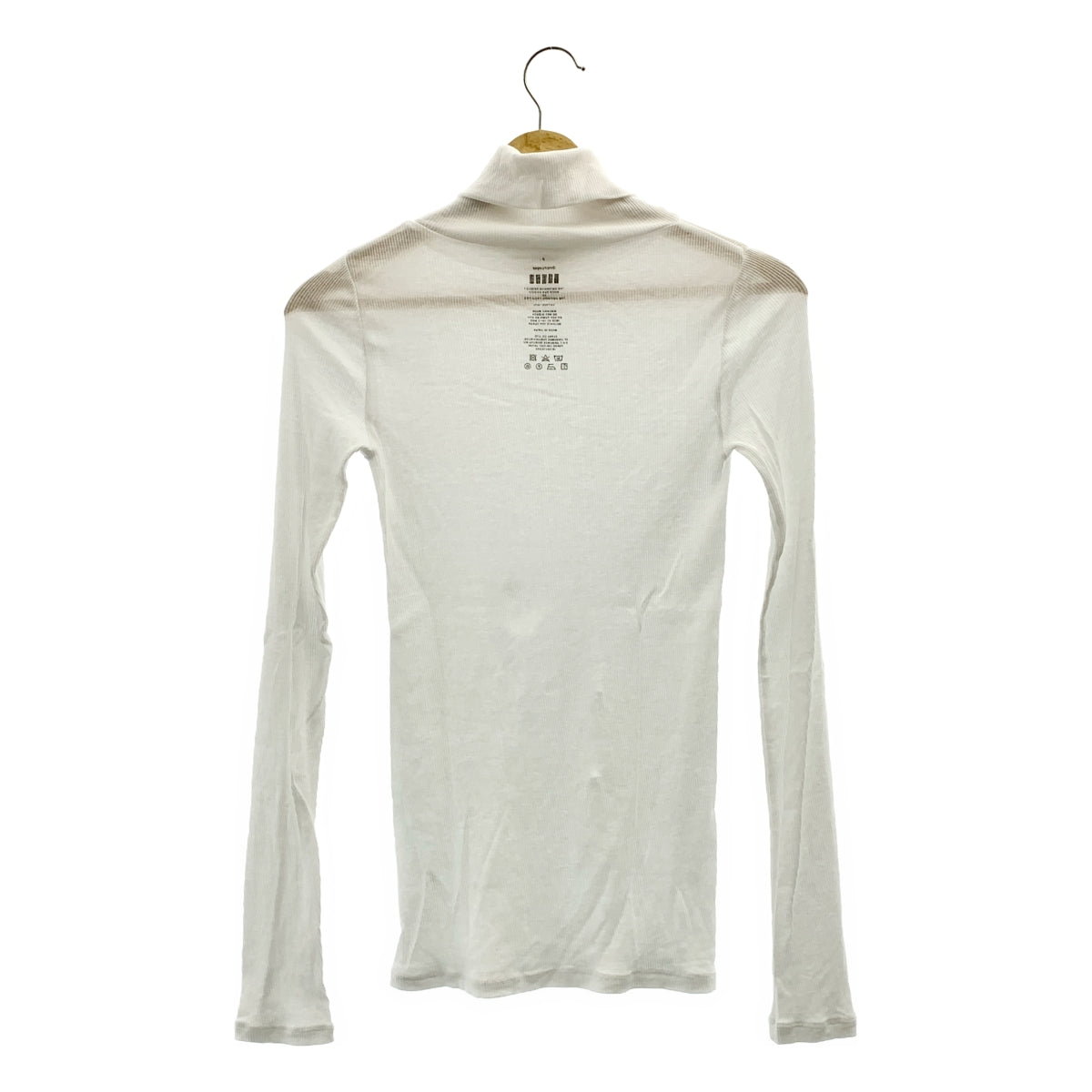 方格紙圖案 | 棉質羅紋高領長袖上衣 | F 碼 | 女款