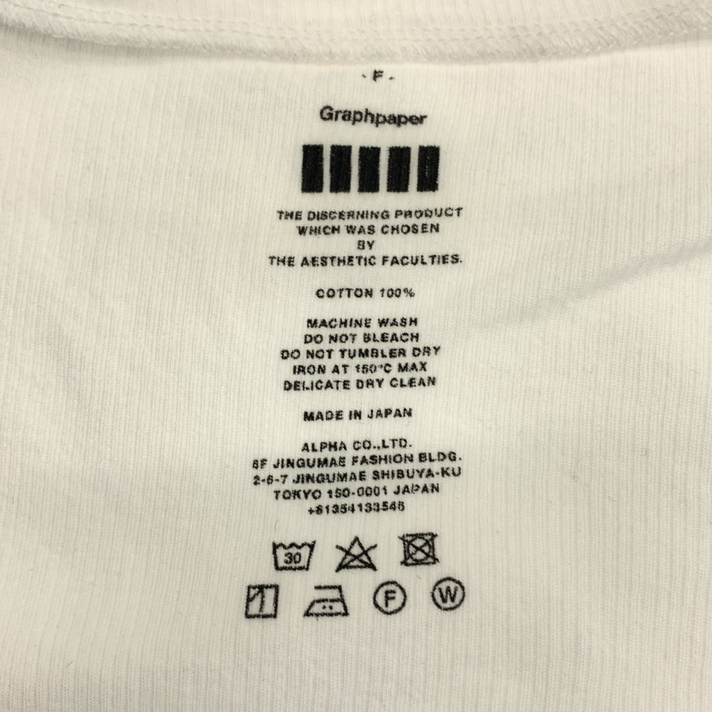 方格紙圖案 | 棉質羅紋高領長袖上衣 | F 碼 | 女款