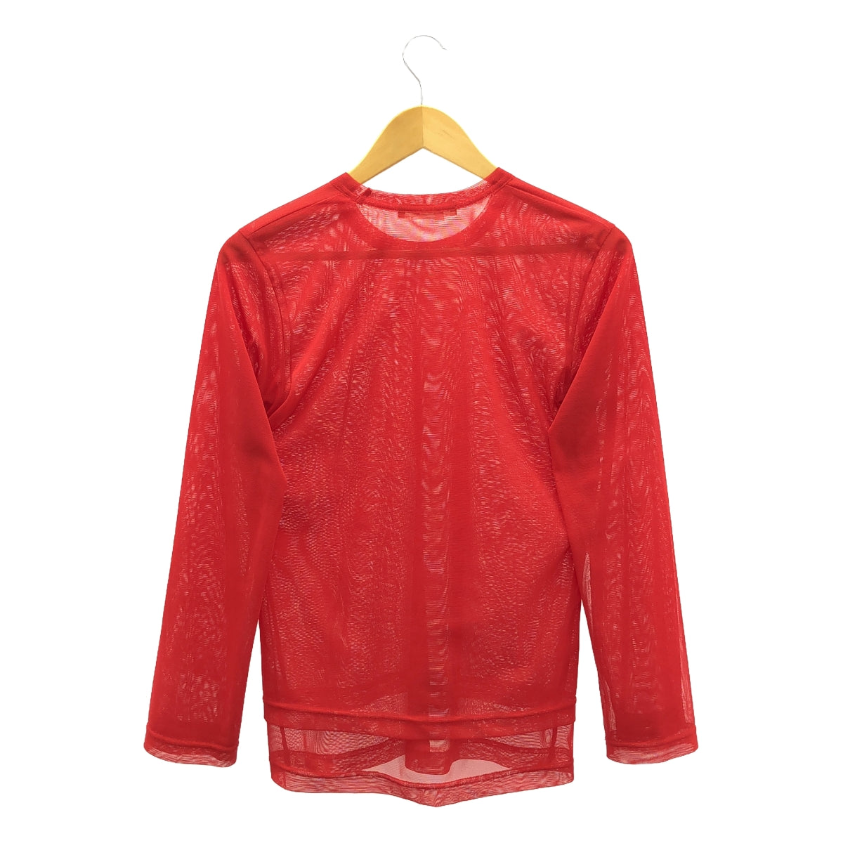 COMME des GARCONS | Sheer Layered Crew Neck Cut and Sew | S | Red | Women's