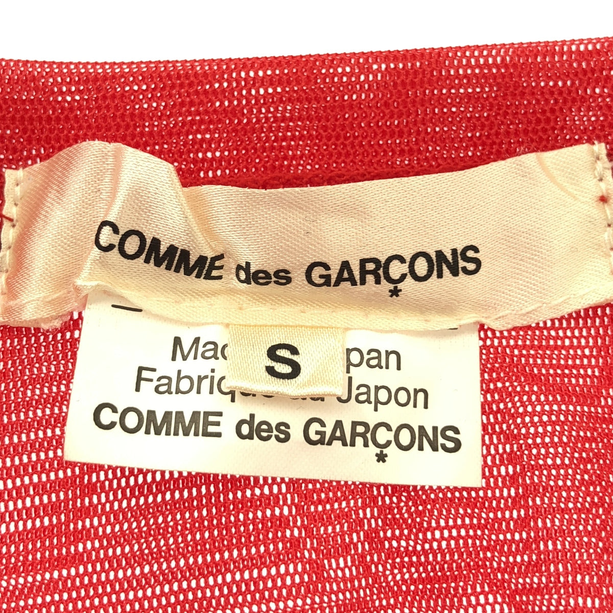 COMME des GARCONS | Sheer Layered Crew Neck Cut and Sew | S | Red | Women's