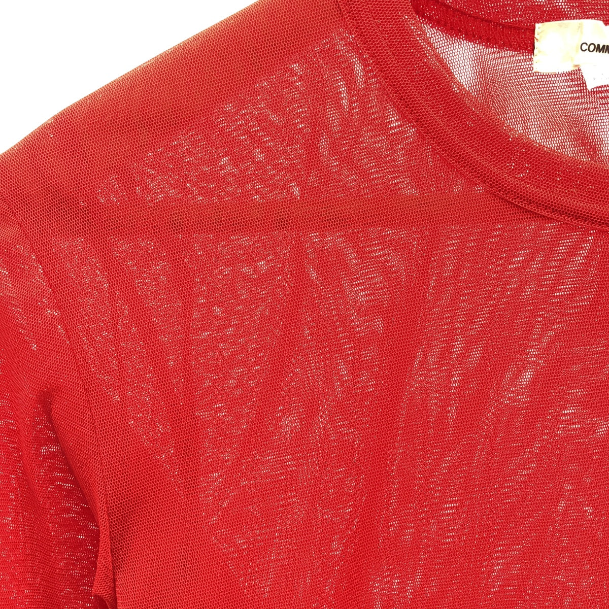 COMME des GARCONS | Sheer Layered Crew Neck Cut and Sew | S | Red | Women's