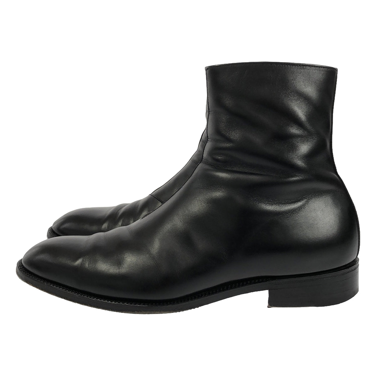 [Good condition] LEVER | S MOLTON '9 / Inside zip up ankle boots / Last: TH103 / German box calf / Leather side zip boots / Leather shoes | UK8 | black | Men's