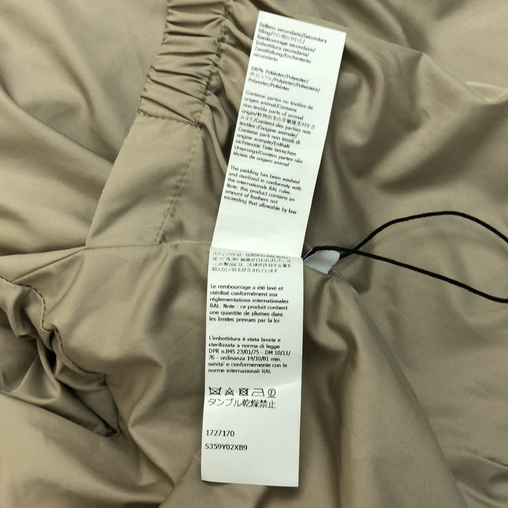 【美品】  LOEWE / ロエベ | アナグラム レザーパッチ クロップド ダウン パファージャケット / フード着脱可 | 34 | ベージュ | レディース