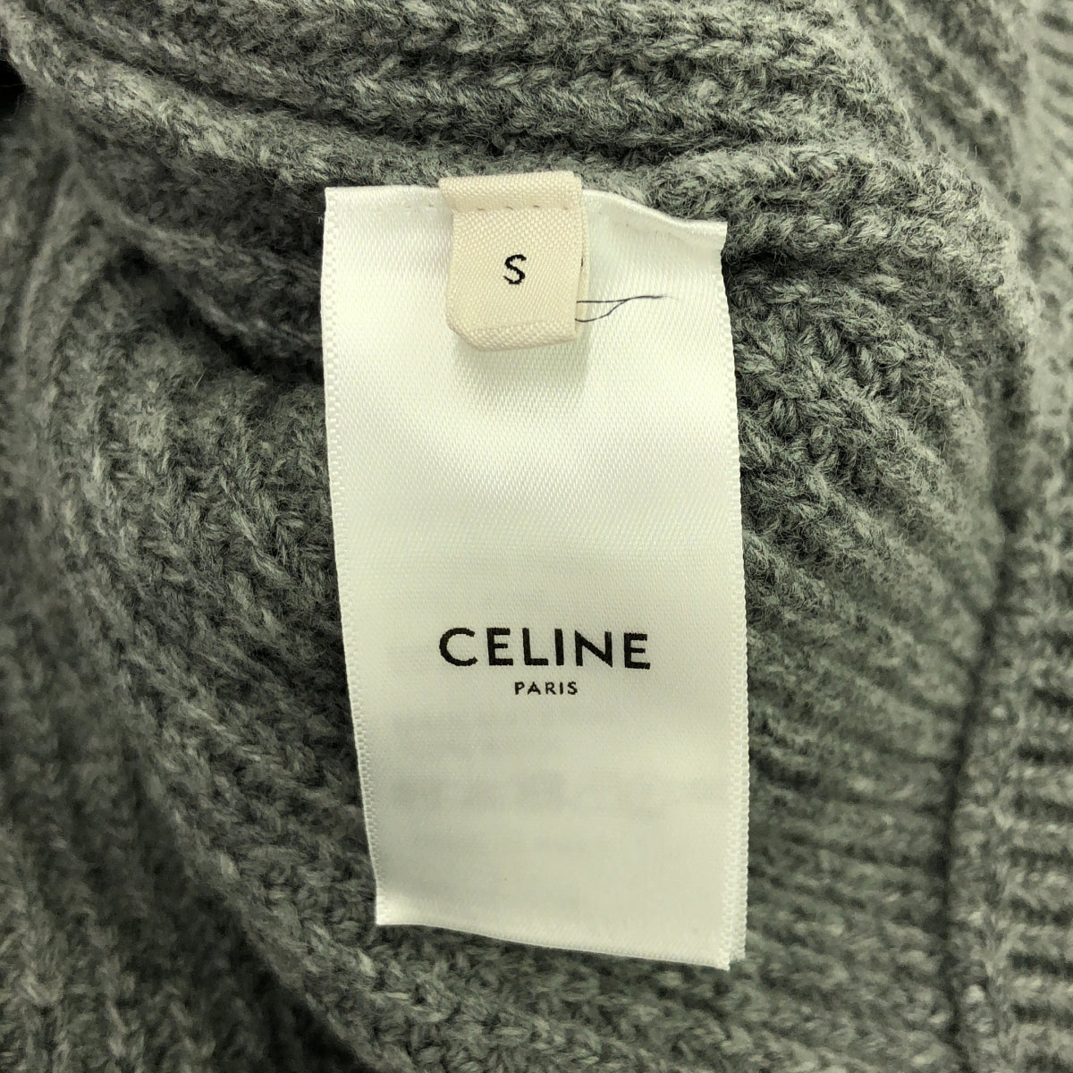 CELINE | Eddie's Ribbed Knit Logo Wool Pullover Hoodie | S | Women's
