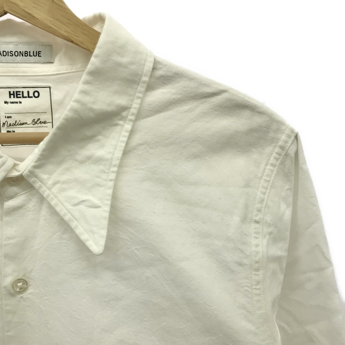 MADISON BLUE | LAW COLLAR MONSIEUR SH OX SHIRT UNISEX | 04(S) | WHITE | MEN'S